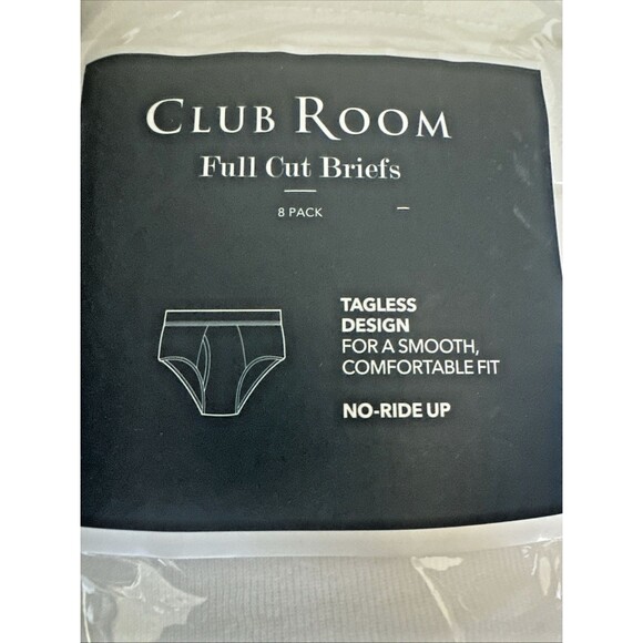 Club Room Men's 8 pack Full Cut Briefs Tagless Design Comfortable Underwear M - Picture 3 of 6